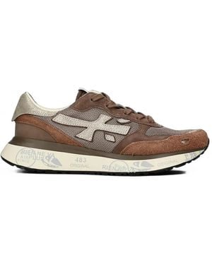 Premiata Lauryn 8549 Logo-Patch Trainers - Brown