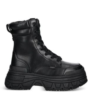 Buffalo Fusion Lace-Up Platform Boots - Black