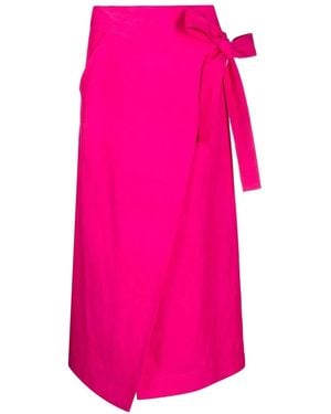 P.A.R.O.S.H. Wrap Midi Skirt - Pink
