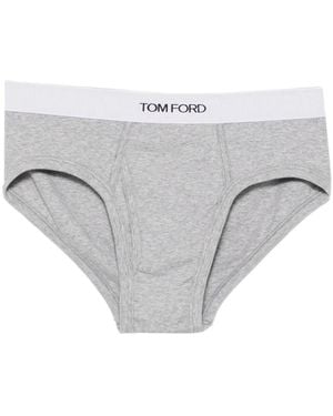 Tom Ford Bragas Con Logo En La Cintura - Gris