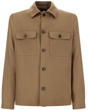 Corneliani Veste Boutonnée À Poches À Rabat - Brown