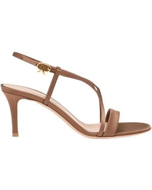 Gianvito Rossi Satin Heeled Sandals - Brown