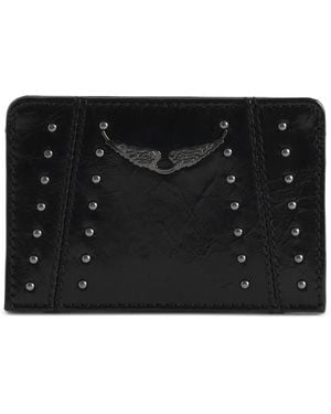 Zadig & Voltaire Zv Pass Retro Patent Studs Cardholder - Black