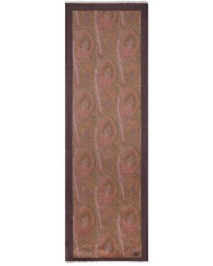 Etro Floral Paisley Scarf - Brown
