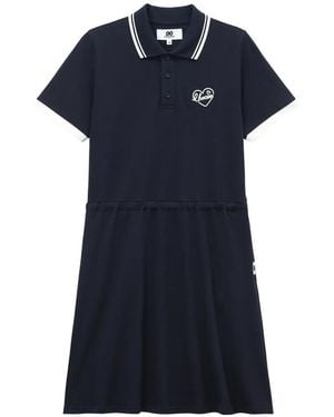 Chocoolate Robe Évasée À Motif De Cœurs - Blue