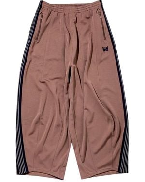 Needles Stripe-Detail Track Trousers - Brown