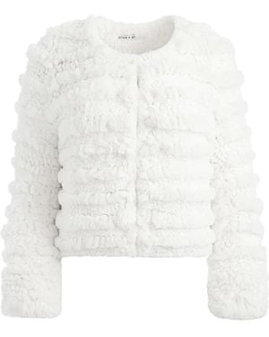 Alice + Olivia Fawn Faux Fur Jacket - White