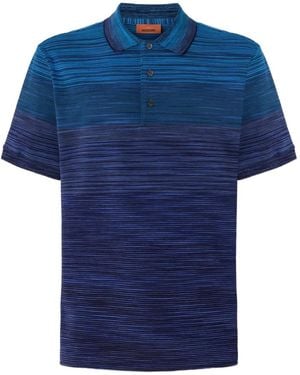 Missoni Ombre Striped Polo Shirt - Blue