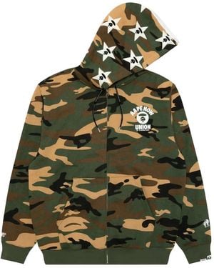 Aape By A Bathing Ape Camouflage-Print Zip-Up Hoodie - Green