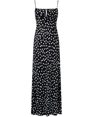 Leslie Amon Polka-Dot Maxi Dress - White
