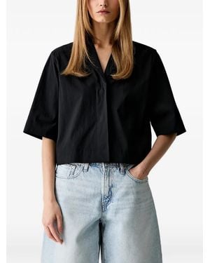 Marc O' Polo Notched-Collar Short-Sleeve Shirt - Black