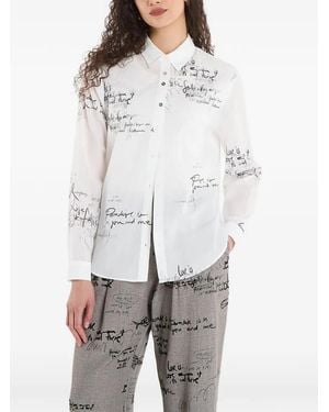 Desigual Chemise Paradise À Imprimé Écriture Manuscrite - White