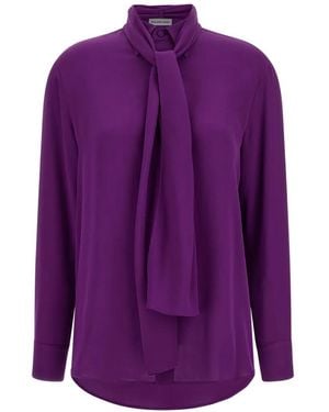 Balenciaga Chemise À Détail De Foulard Au Col - Violet