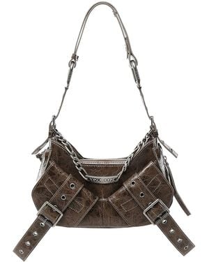 BIASIA Leather Shoulder Bag - Brown