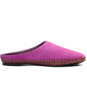Simon Miller Riad Whipstitch-Trim Mules - Viola