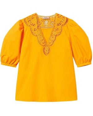 Twinset Blouse À Broderie Anglaise - Yellow