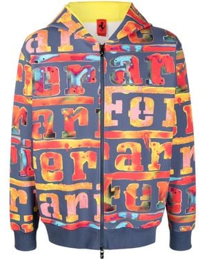 Ferrari ジップアップ パーカー - ブルー