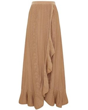 Zimmermann Aster Pointelle-Knit Skirt - Natural