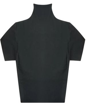 The Row Funnel-Neck Short-Sleeve Top - Black