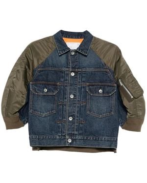 Sacai Denim Jack Met Klepzakken En Knopen - Blauw