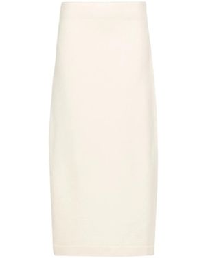 Jil Sander Asymmetric Wool Midi Skirt - White