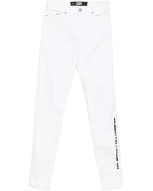 KARL LAGERFELD Vaqueros Skinny Con Logo Estampado - Blanco