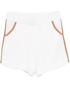 MC2 Saint Barth Azure Cable-Knit Shorts - White
