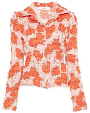 Séfr Erin Crinkled Floral Shirt - Red