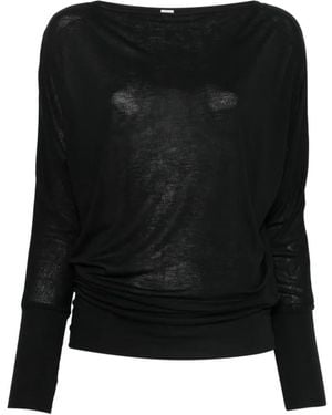 TOTEME Top De Manga Larga Con Cuello Barco - Negro