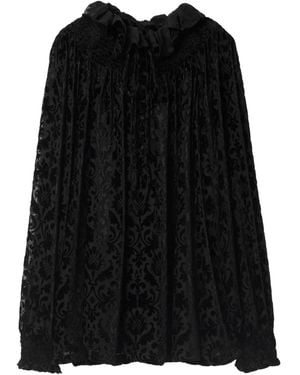 Burberry Blusa Con Volantes - Negro