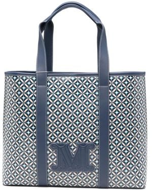 Max Mara Geometric-Print Tote Bag - Blue