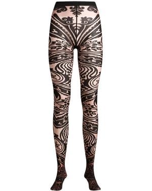 Etro Paisley Tattoo Tights - Black