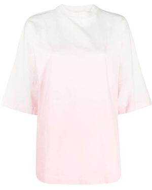 Palm Angels Gradient Overlogo Tee Coral/white - Pink