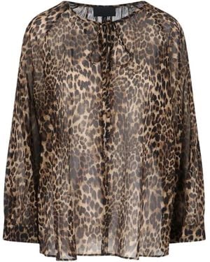 Nili Lotan Blusa Con Estampado De Leopardo - Marrón