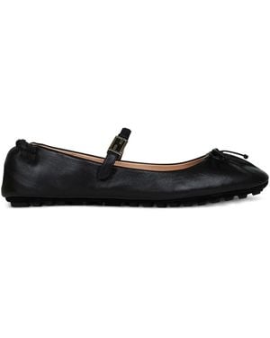 Fendi Ballerine Con Fibbia Ff - Nero