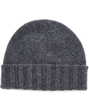 Drumohr Ribbed Cashmere Beanie - Blue