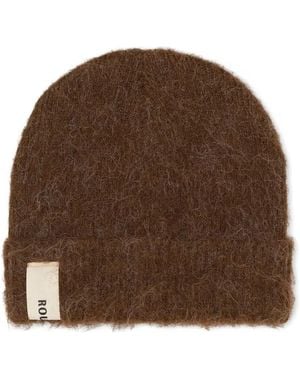 ROUGH Fuzzy Beanie Hat - Brown