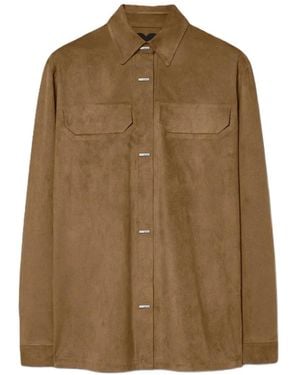 Rrd Giacca-Camicia Con Effetto Pelle Scamosciata - Marrone