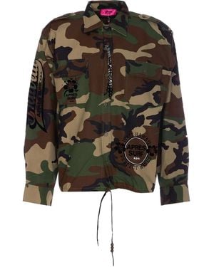 APRÈS SURF Giacca-Camicia Con Stampa Camouflage - Nero