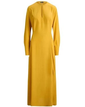 Polo Ralph Lauren Elouise Tie-Waist Long-Sleeve Dress - Yellow
