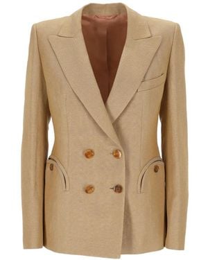 Blazé Milano Button Double-Breasted Jacket - Natural