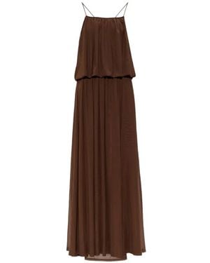 Gestuz Samera Mesh Tiered Maxi Dress - Brown