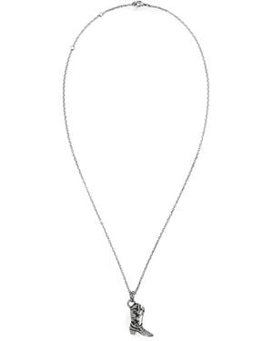 Twojeys Collar De Plata Con Colgante De Bota - Blanco