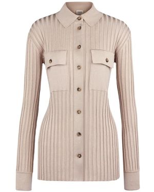Tod's Ribbed Chest-Pocket Cardigan - Natural
