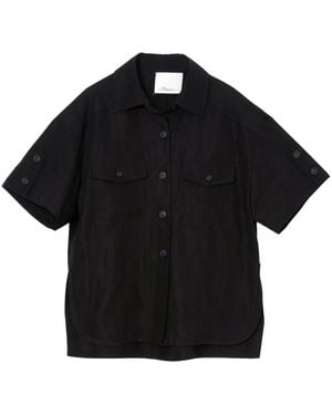 3.1 Phillip Lim Tencel-Blend Short-Sleeve Shirt - Black