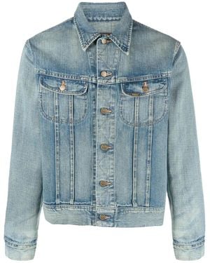 RRL Button-Down Fastening Denim Jacket - Blue