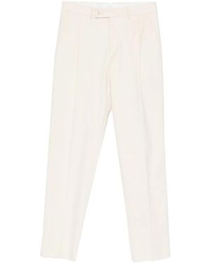 Caruso Pantalones De Vestir Con Pinzas - Blanco