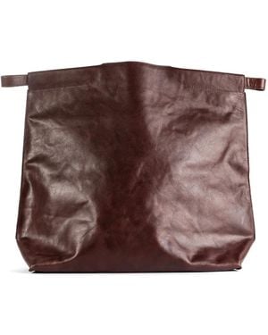 Bea Mombaers Grained Leather Clutch Bag - Brown