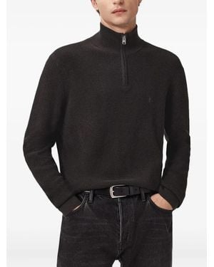 AllSaints Aspen Zip-Neck Jumper - Black