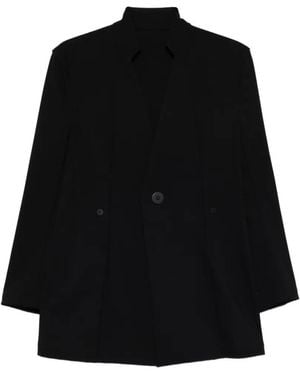 Issey Miyake Button-Up Fitted Jacket - Black